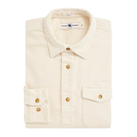 Thumbnail for Stretch Cord Half Button LS Shirt - Cream