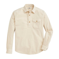 Thumbnail for Stretch Cord Half Button LS Shirt - Cream