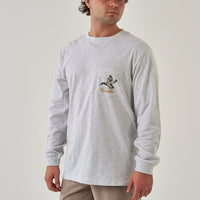 Thumbnail for Pintail Triangle Duck LS Tee - Heather Ash Grey