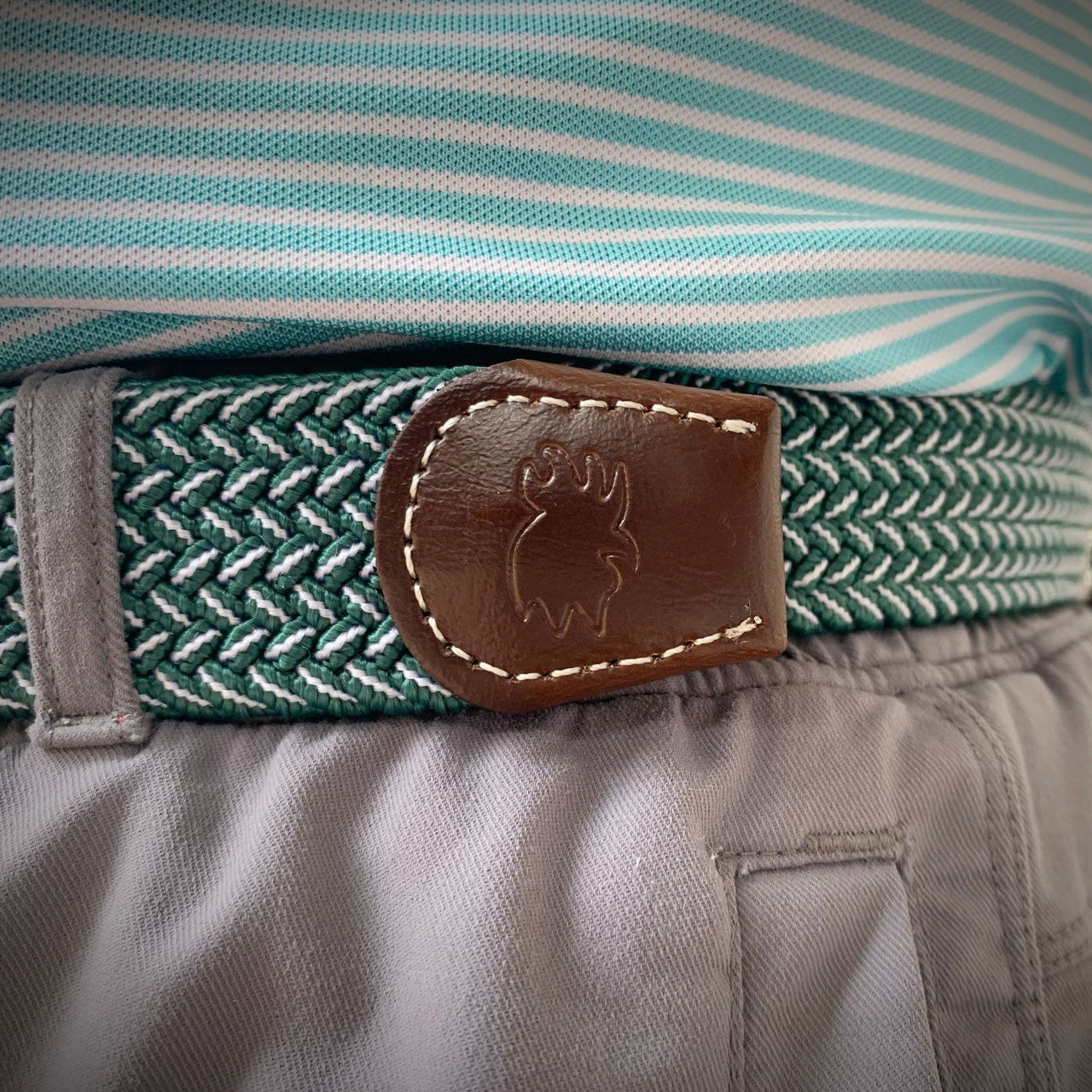 The Bandon Two Toned Woven Stretch Belt