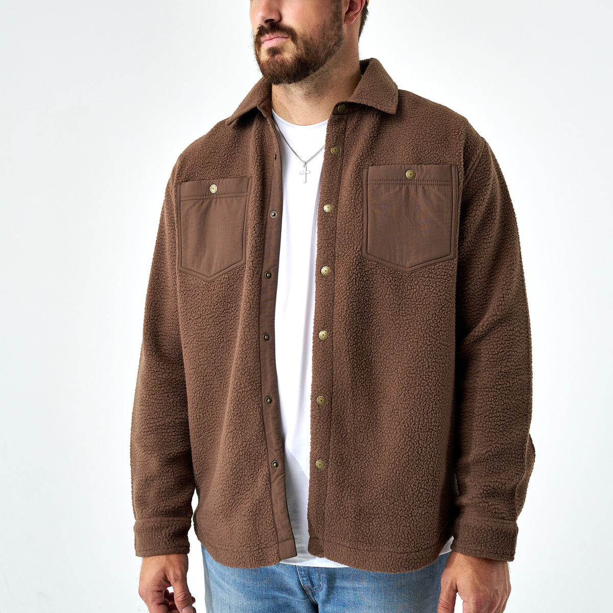 Montana Fleece Sherpa Jacket - Brown