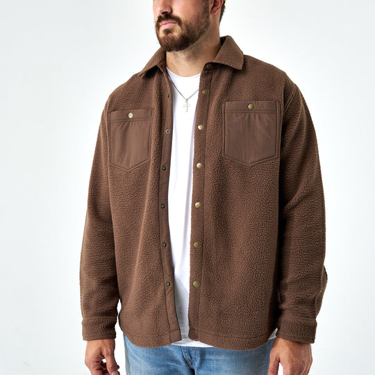 Burlebo Montana Fleece Sherpa Jacket - Brown – Home Bound Apparel