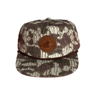 Thumbnail for Circle Logo Leather Patch Rope Cap - Muddy Bottom Vein Camo