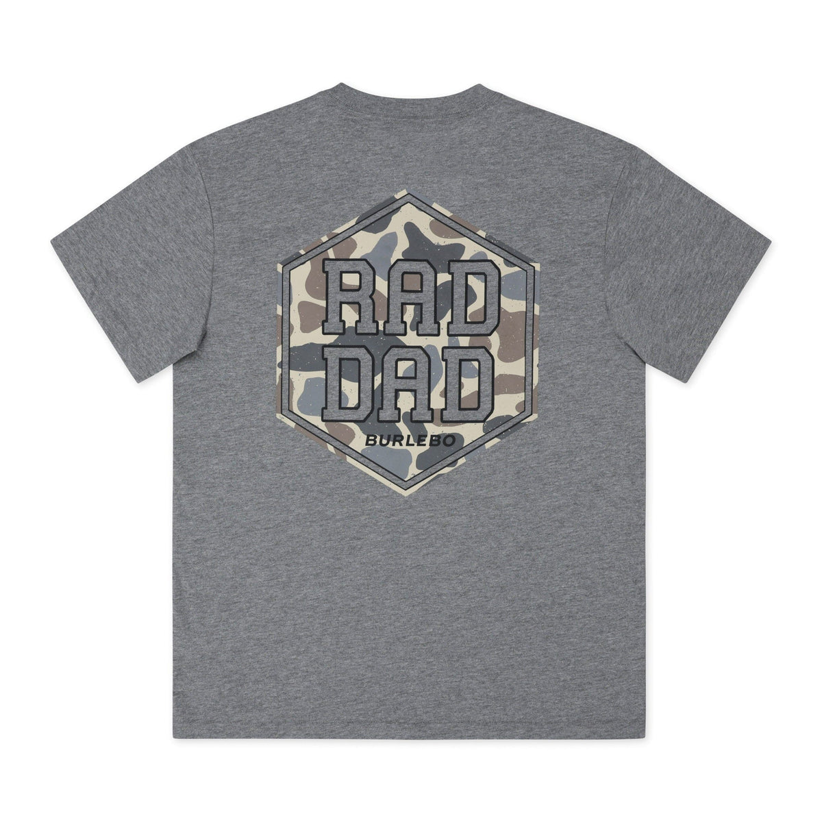 Rad Dad Deer Camo SS Tee - Dark Heather Grey