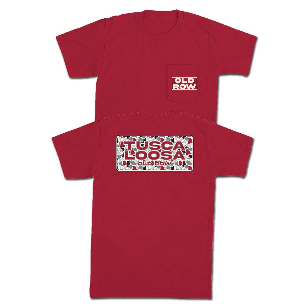Old Row Tuscaloosa Camo Short Sleeve Pocket T-Shirt - Crimson