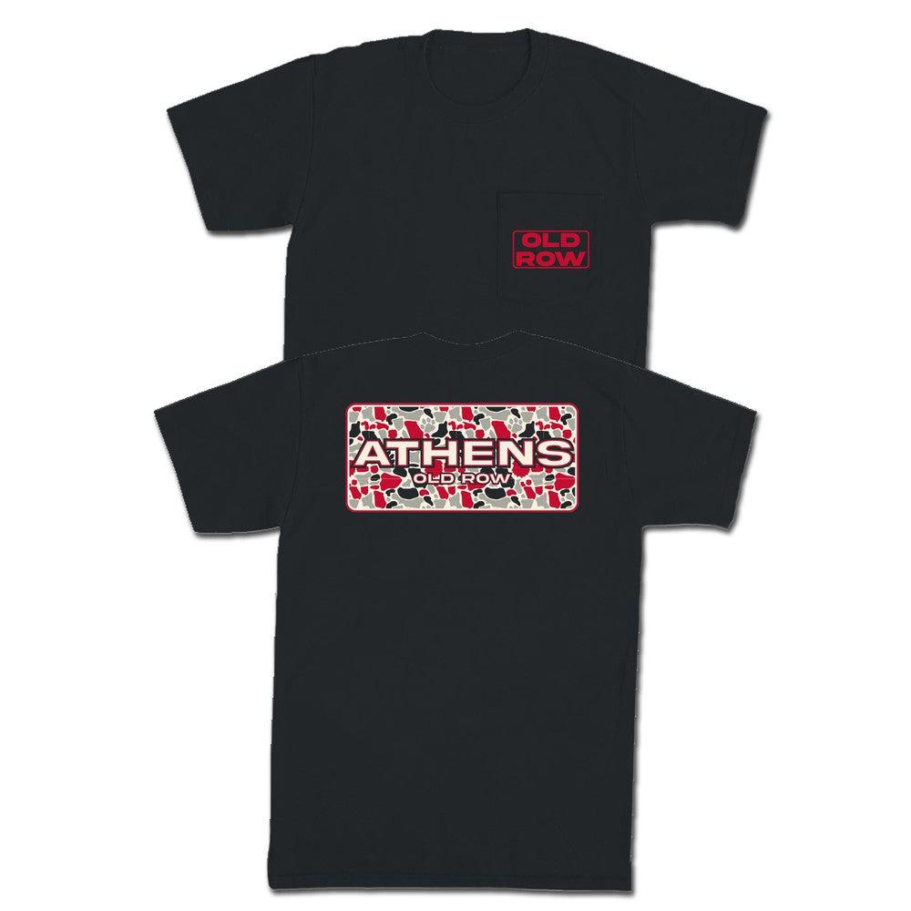 Old Row Athens Camo Short Sleeve T-Shirt - Black