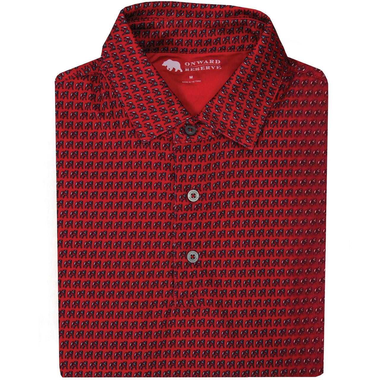 Onward Reserve Standing Bulldog Printed Polo- Red