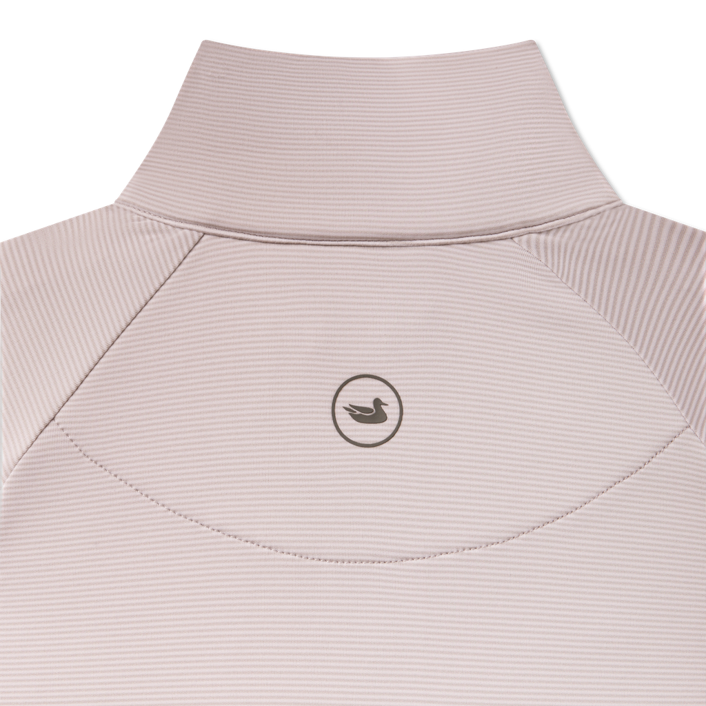 Southampton Striped Performance Quarter Zip - White & Gray