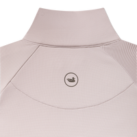 Thumbnail for Southampton Striped Performance Quarter Zip - White & Gray
