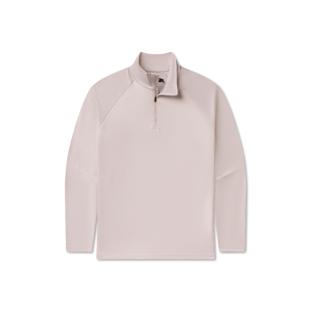 Southampton Striped Performance Quarter Zip - White & Gray