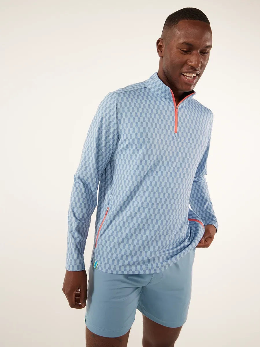 The Coastal Course Movementum Quarter Zip - Blue Pineapple