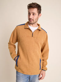 Thumbnail for The Woodchuck Quilted Quarter Zip - Burnt Orange