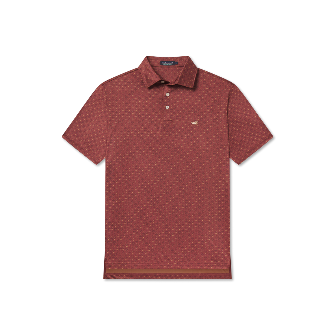 Marsh Morning Flyline Performance Polo - Burnt Red/Tan