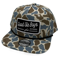 Thumbnail for Youth - Good Ole Boys Black Antler Patch Cap - Blue Old School Camo