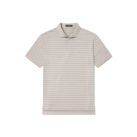 Thumbnail for Maybourne Featherlight Stripe Polo - Burnt Taupe/Tan