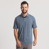 Thumbnail for Newcastle Stripe Featherlight  Performance Polo - Washed Lunar