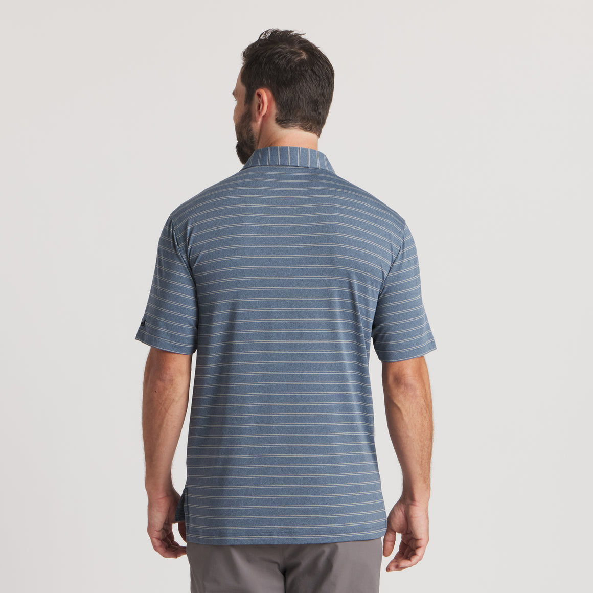 Newcastle Stripe Featherlight  Performance Polo - Washed Lunar