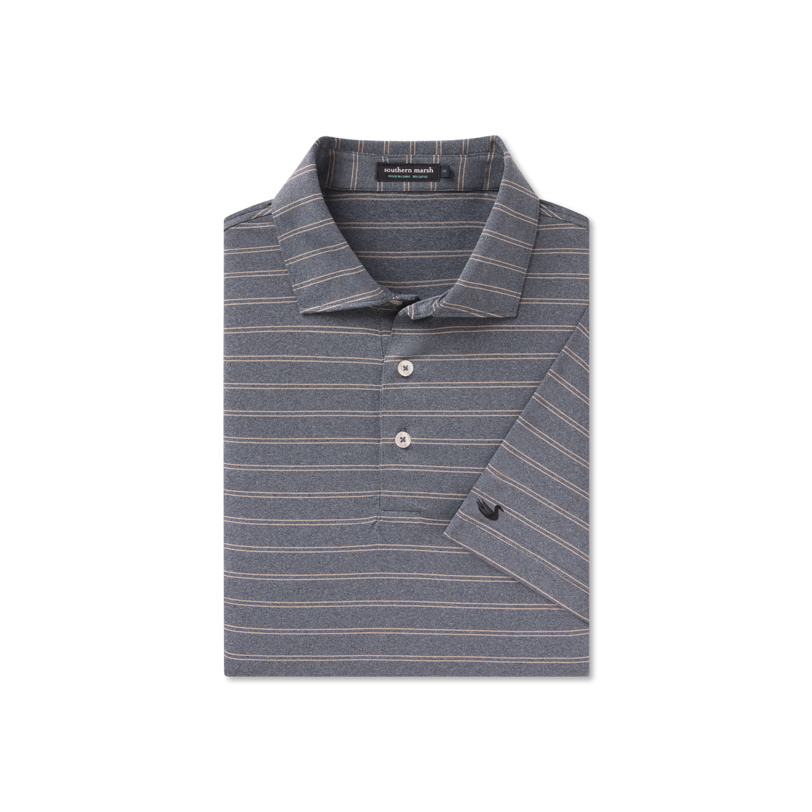 Newcastle Stripe Featherlight  Performance Polo - Washed Lunar