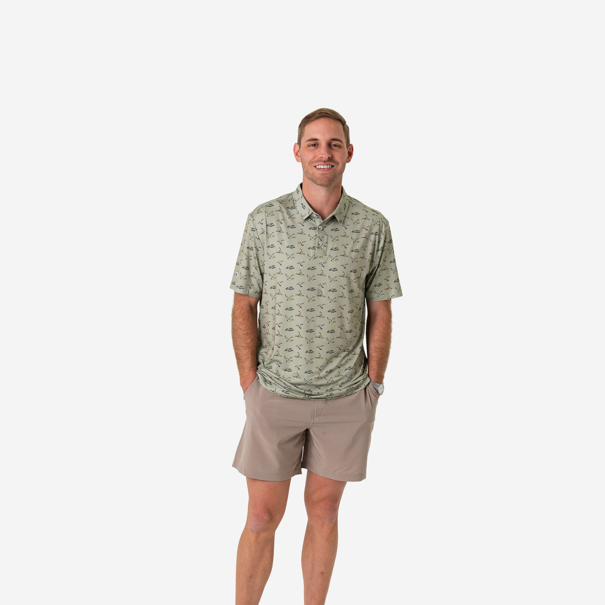 Performance Polo - Flying Ducks - Green