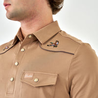 Thumbnail for Pearl Snap Mallards Performance Polo - Khaki