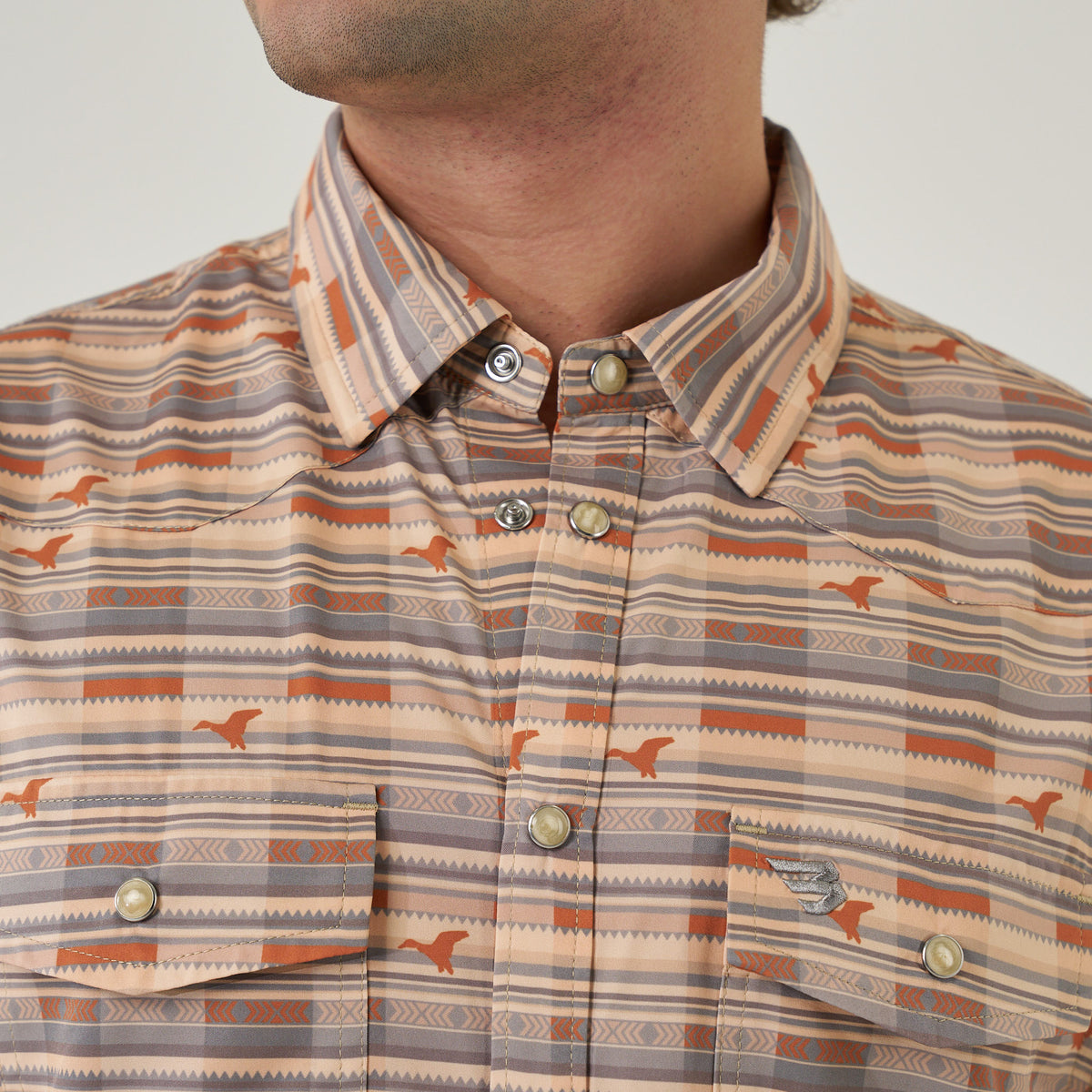 Duck Hunter Plaid SS Performance Pearl Snap Button Down Shirt