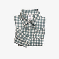 Thumbnail for Youth Kasey Button Down LS Shirt - Green Plaid