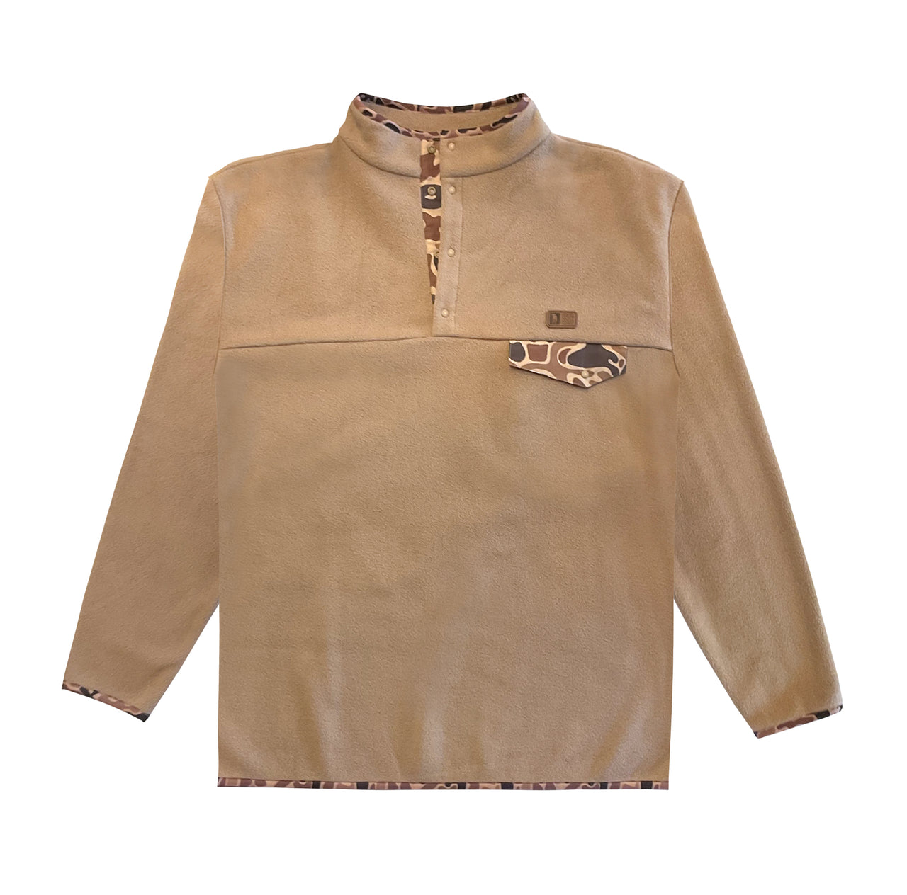 Southern Casanova Khaki Pile Fleece Snap Pullover - Harvest Camo