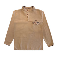 Thumbnail for Southern Casanova Khaki Pile Fleece Snap Pullover - Harvest Camo