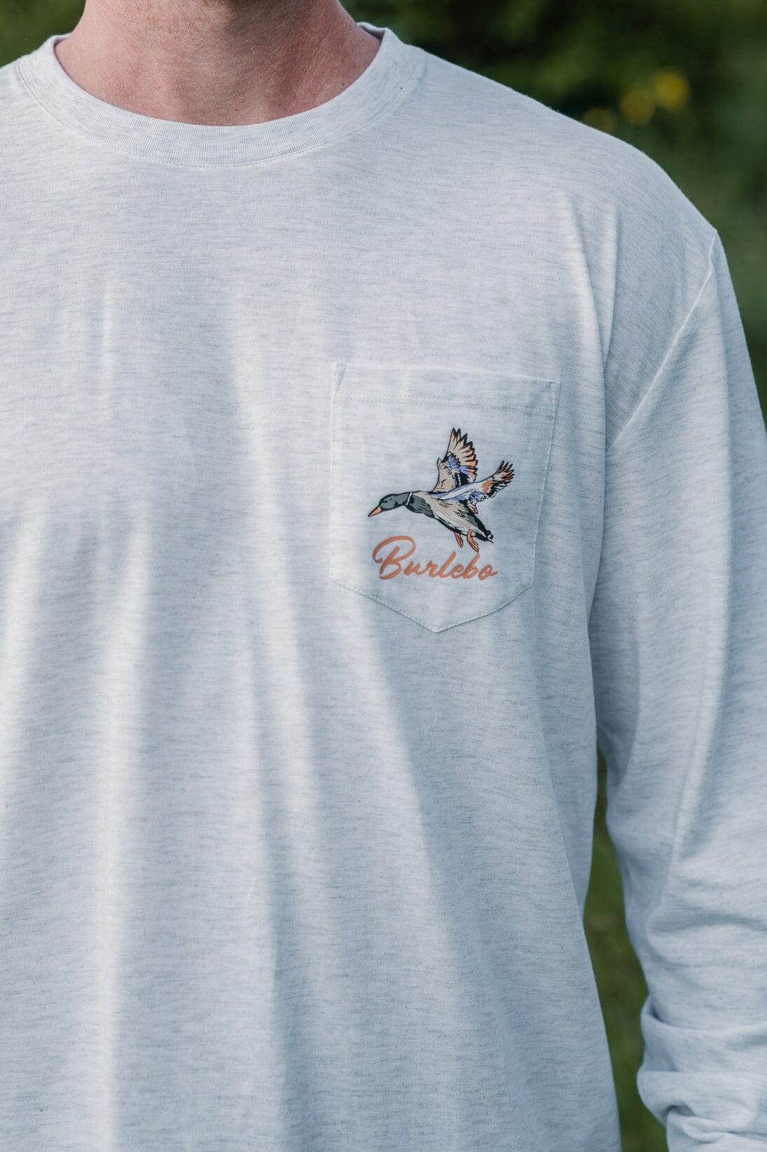 Pintail Diving Duck LS Tee - Heather Ash Grey