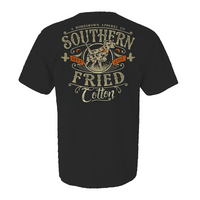 Thumbnail for Southern Fried Cotton Camo Pointer Dog on Black Shirt
