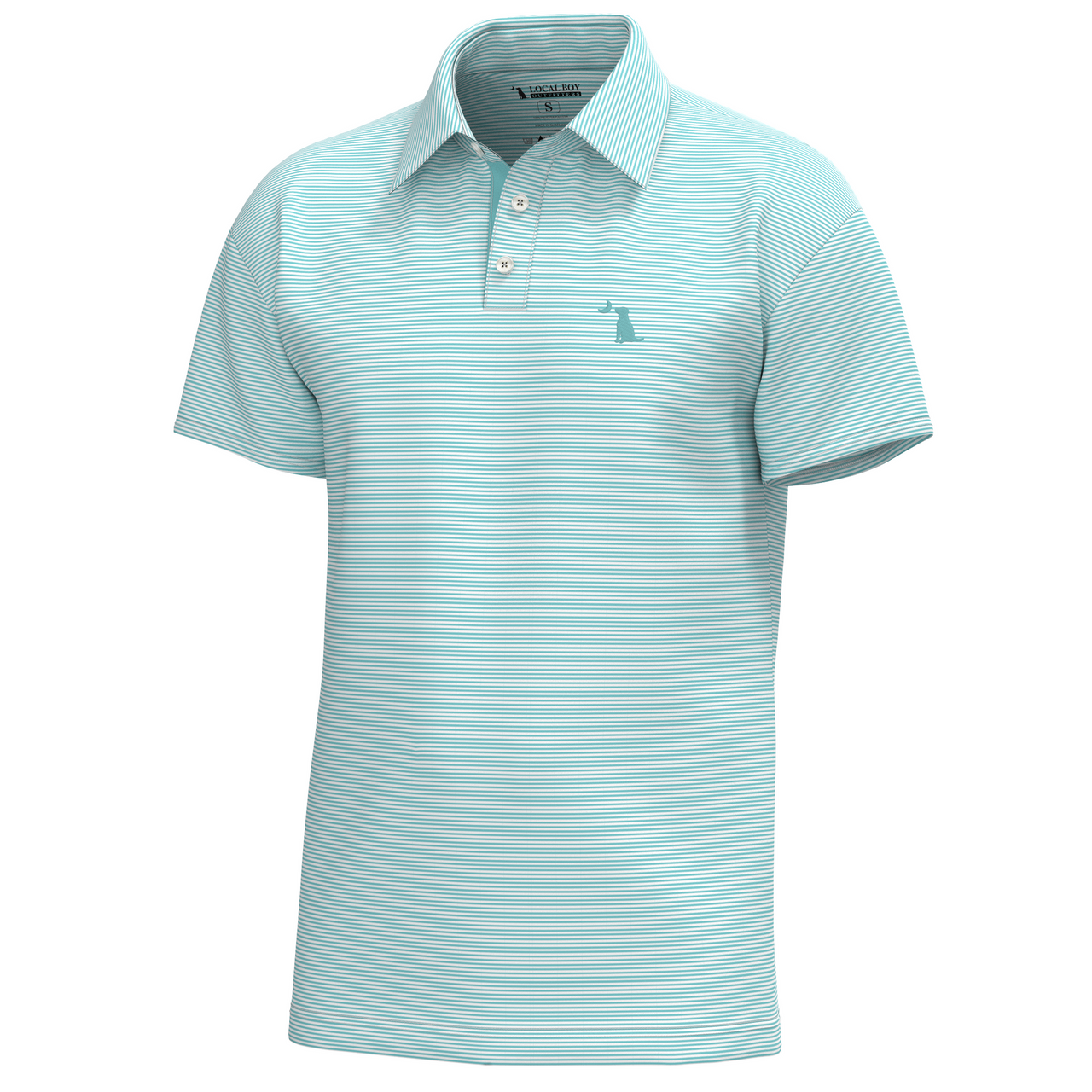 Youth Palms Polo - Aqua/White