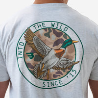 Thumbnail for Camo Mallard Duck SS Tee - Heather Ash Grey