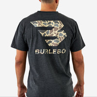 Thumbnail for Flying B Deer Camo Logo SS Tee - Heather Black