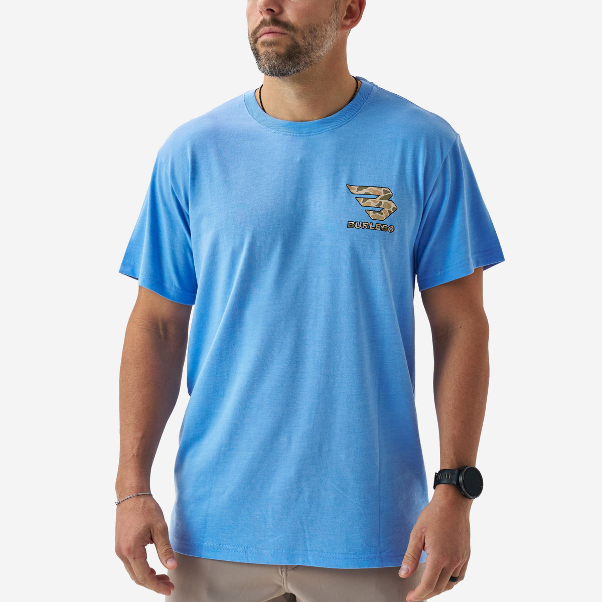 Mallard Camo Dog SS Tee - Heather Periwinkle