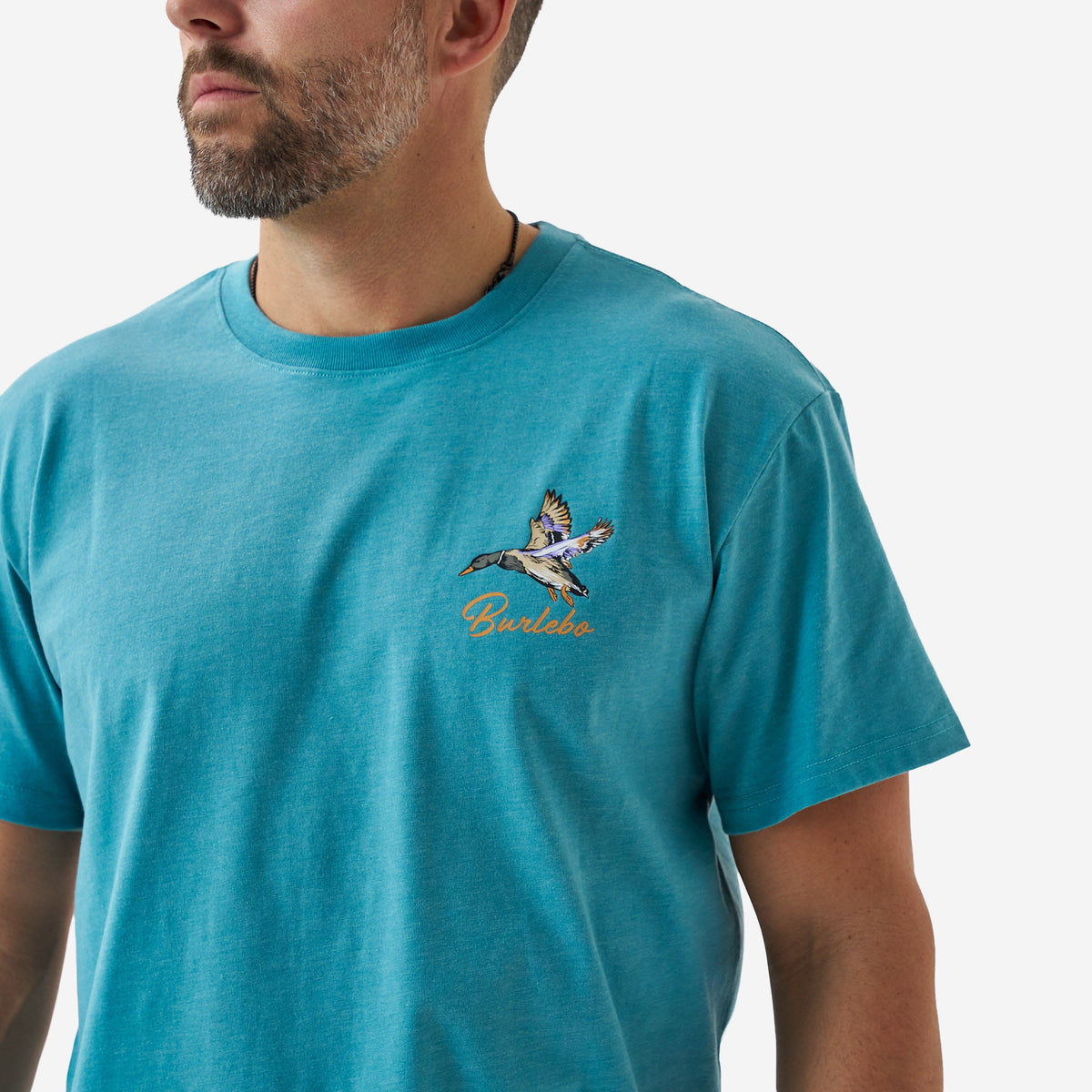 Pintail Triangle Duck SS Tee - Heather Cyan