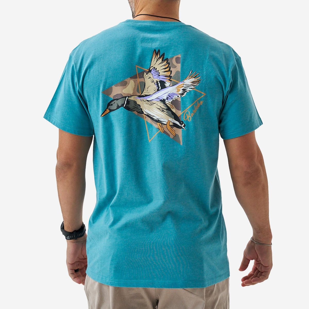 Pintail Triangle Duck SS Tee - Heather Cyan