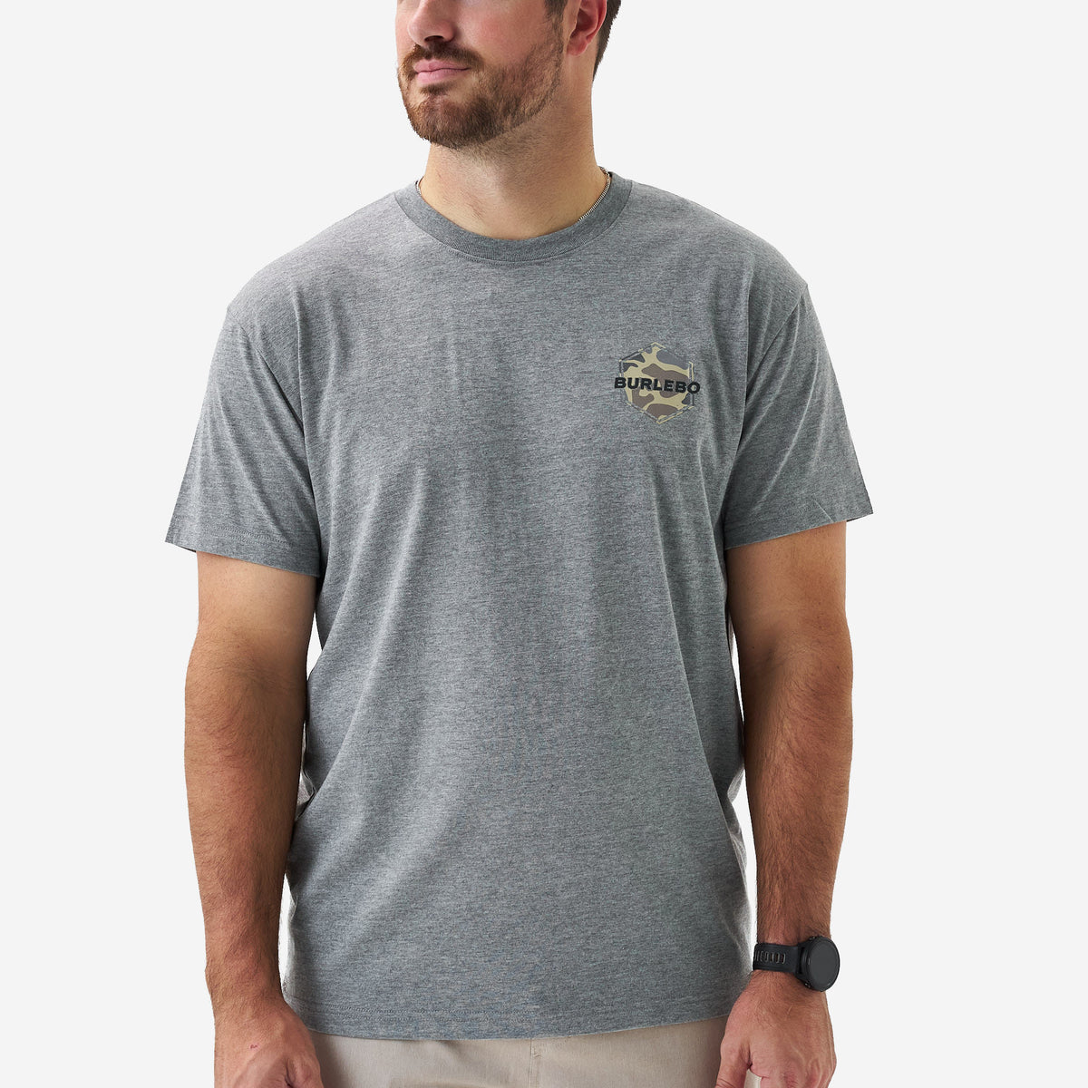 Rad Dad Deer Camo SS Tee - Dark Heather Grey