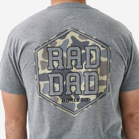 Thumbnail for Rad Dad Deer Camo SS Tee - Dark Heather Grey