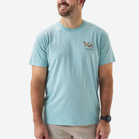 Thumbnail for Flying Mallard SS Tee - Heather Sky Blue