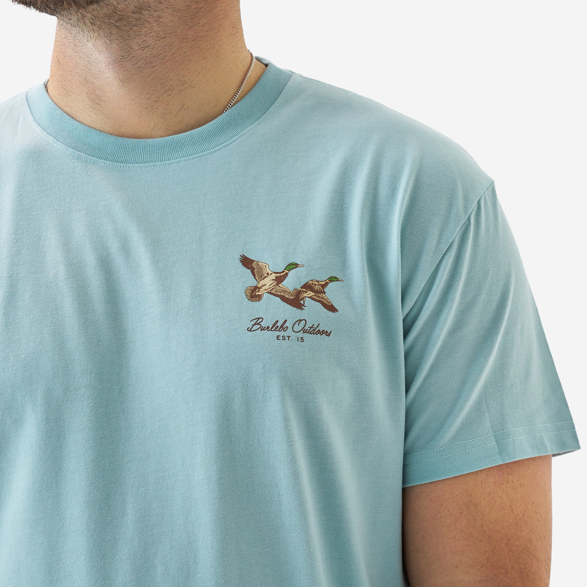 Flying Mallard SS Tee - Heather Sky Blue