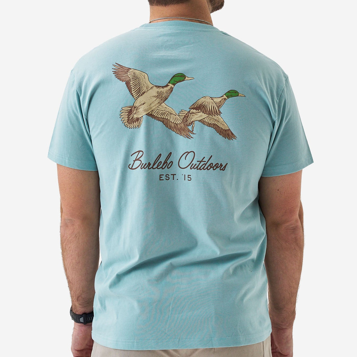 Flying Mallard SS Tee - Heather Sky Blue