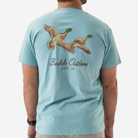 Thumbnail for Flying Mallard SS Tee - Heather Sky Blue