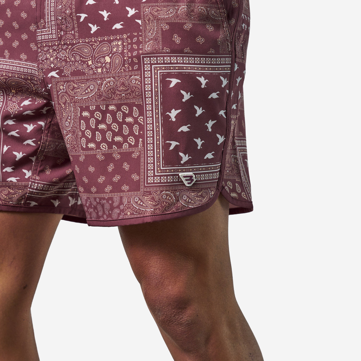 Swim Trunk - Duck Paisley - Maroon