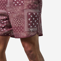 Thumbnail for Swim Trunk - Duck Paisley - Maroon