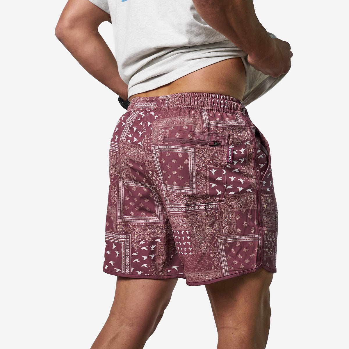 Swim Trunk - Duck Paisley - Maroon
