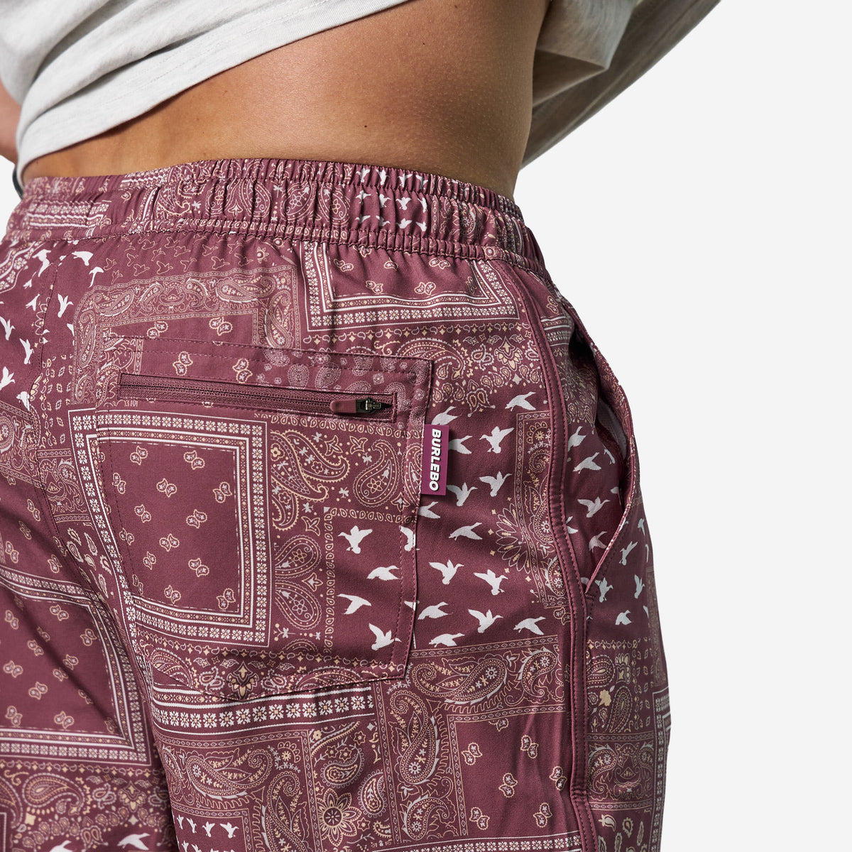 Swim Trunk - Duck Paisley - Maroon
