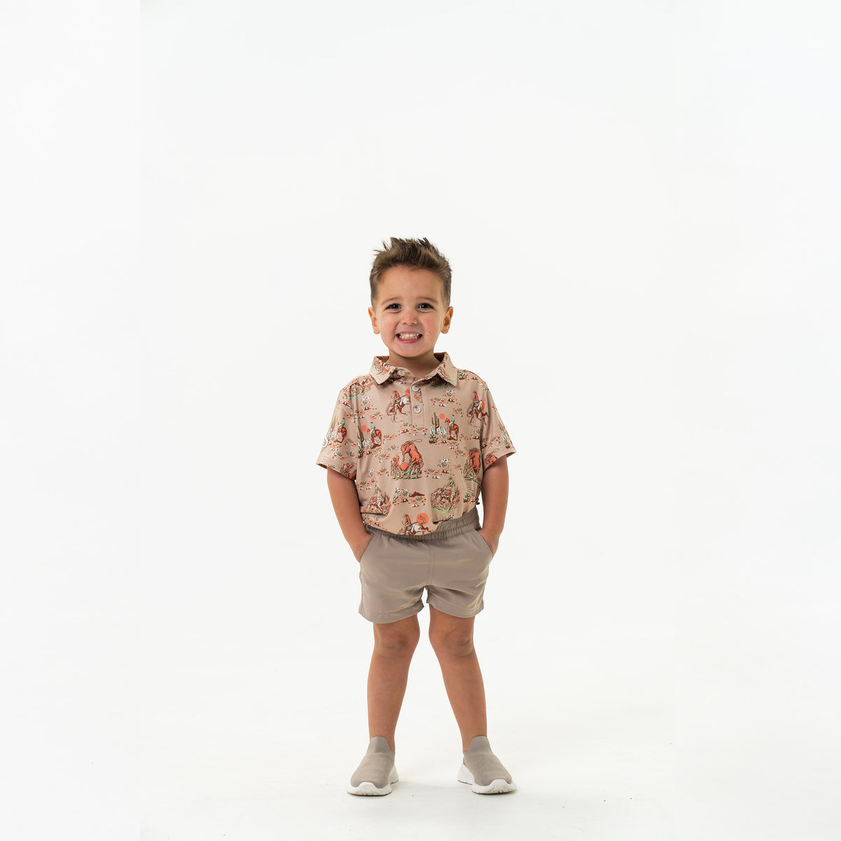 Youth Polo - Cowboy Up Khaki