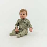 Thumbnail for Baby Zip Up - Flying Ducks Green