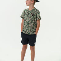 Thumbnail for Youth - Athletic Short - Heather Black - Retro Duck Camo Liner