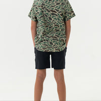 Thumbnail for Youth - Athletic Short - Heather Black - Retro Duck Camo Liner